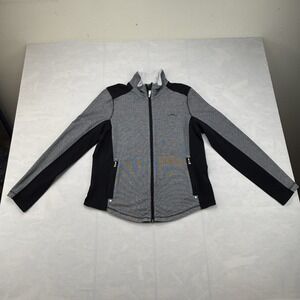 Lauren Ralph Lauren Women's XL Active Stripe Full Zip Track Jacket Mockneck